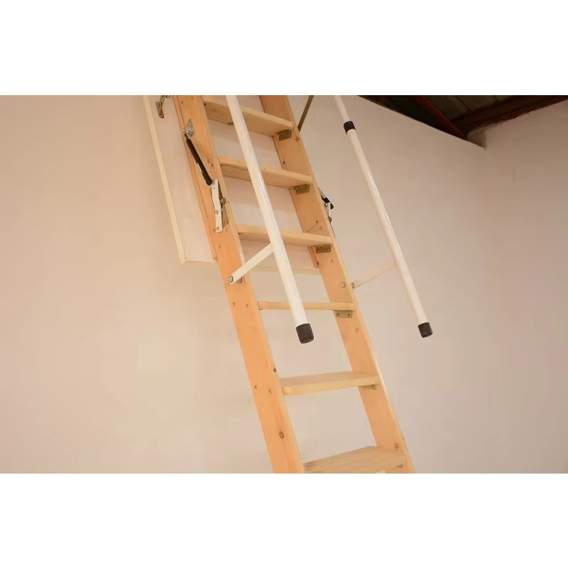 Home Improvement Materials - سلم علوي خشبي قابل للطي وقابل
