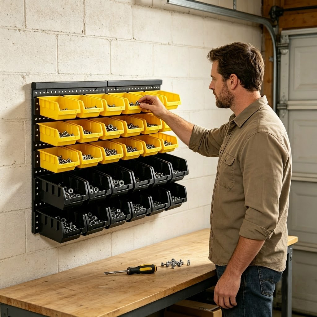 رف تنظيم وتخزين يثبت على الحائ - مراجعة Home Improvement Binford Tools وسعره